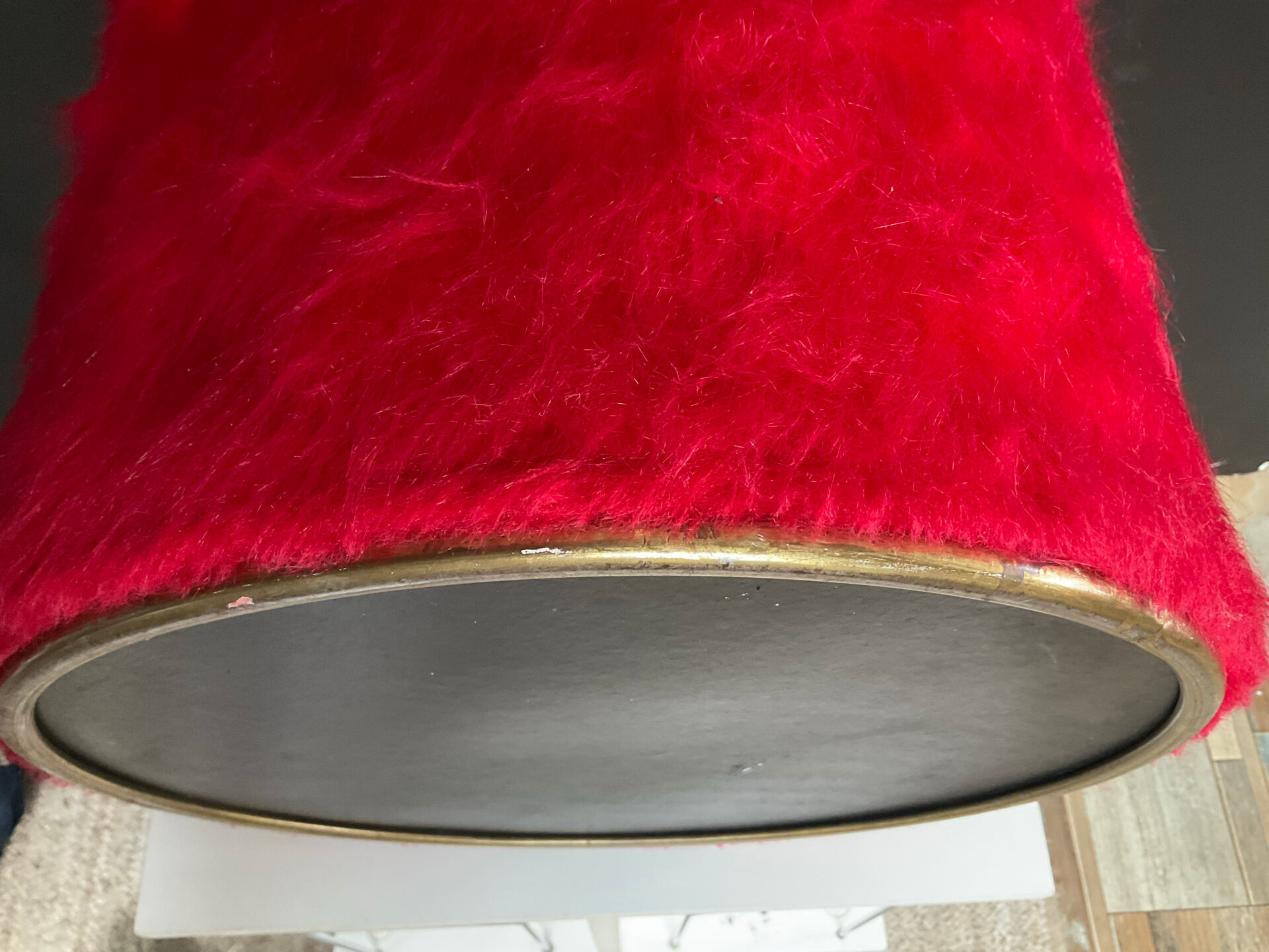 Faux fur storage pouffe from the 60s-70s.