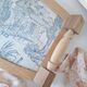 Wooden tray and blue toile de Jouy