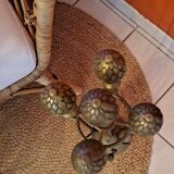 Brass fire kit with pine cones