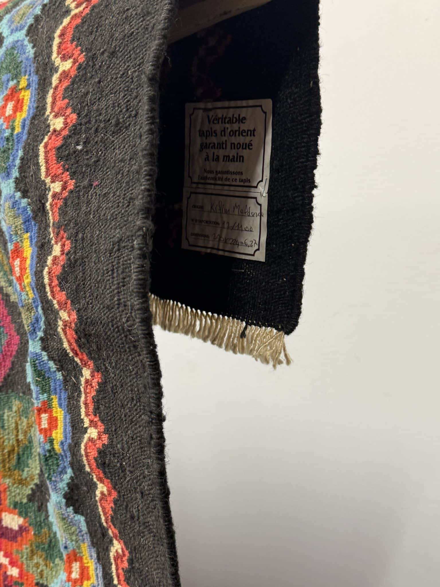 Moldovan handwoven kilim rug 240 x 220 cm