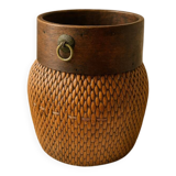 Early 20th century Chinese grain basket made of woven willow