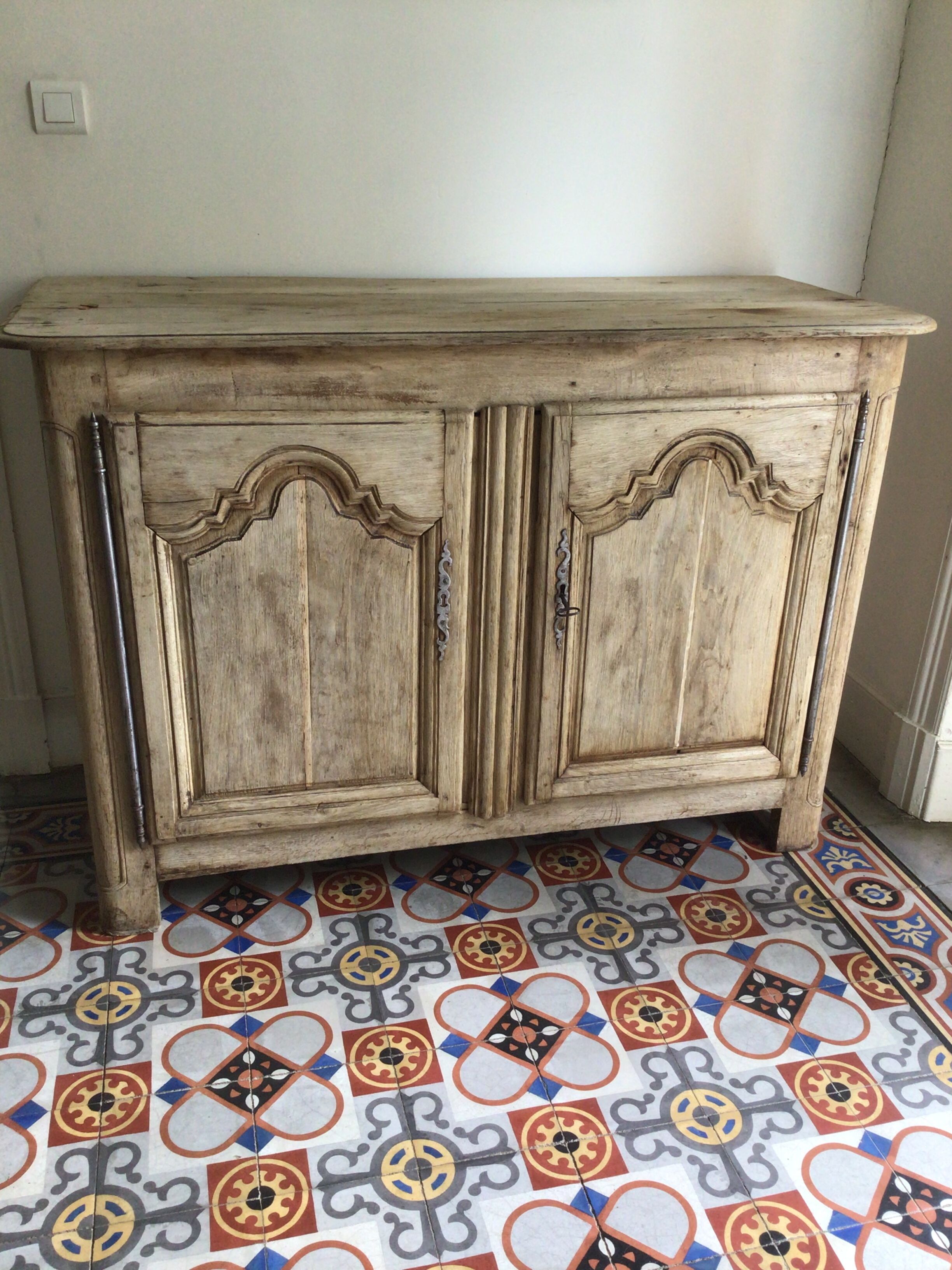 Nineteenth pickled oak sideboard