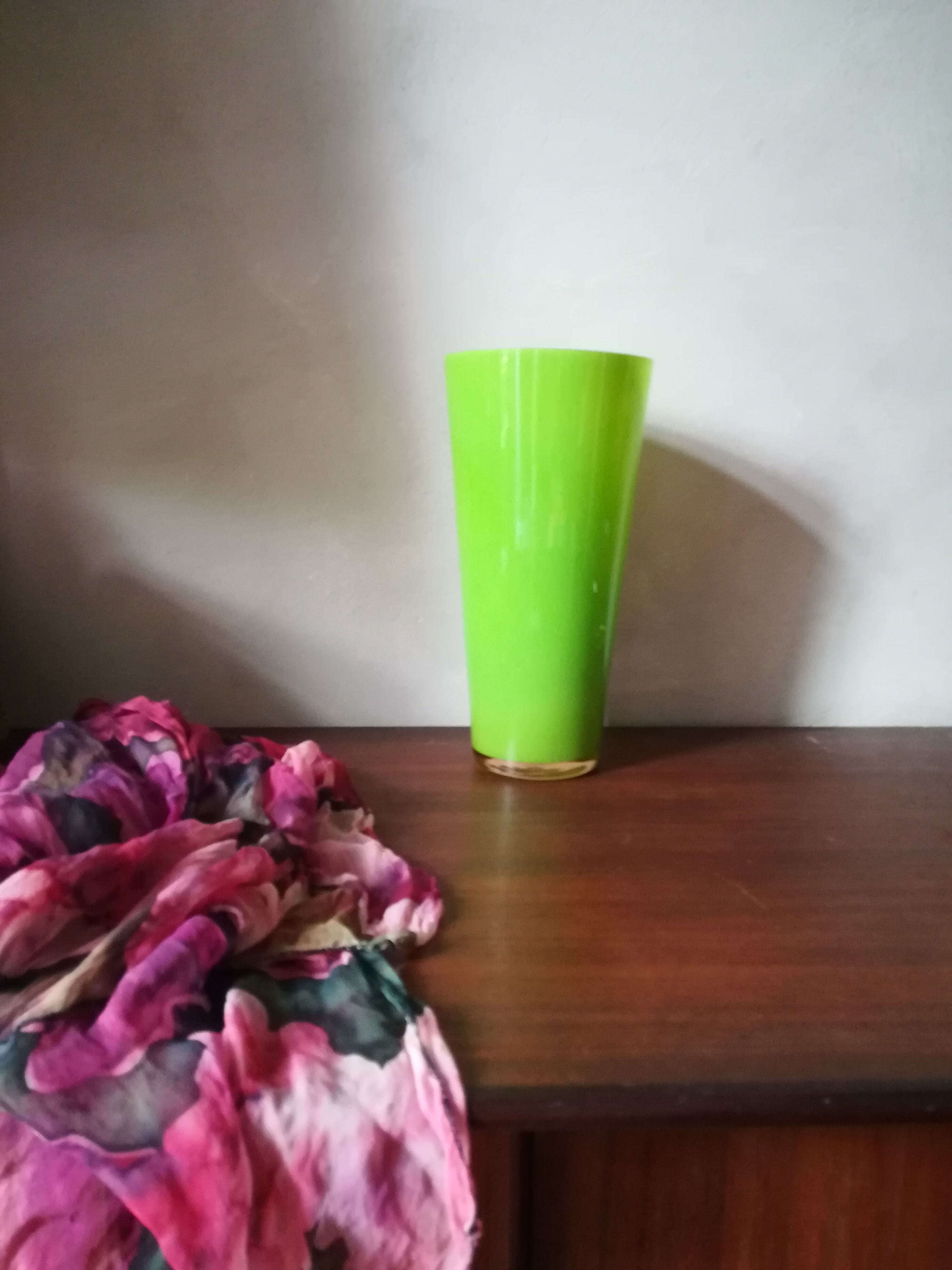 Green opaline vase
