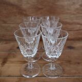 Set of 6 Arlequin liqueur glasses in Reims crystal glass 1950