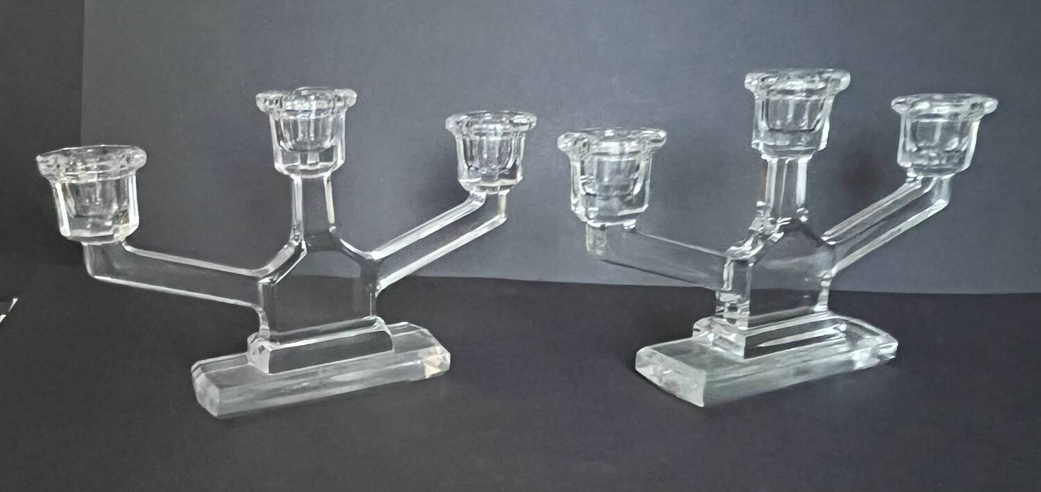Pair of crystal candlesticks