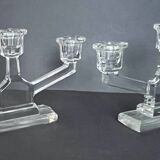 Pair of crystal candlesticks