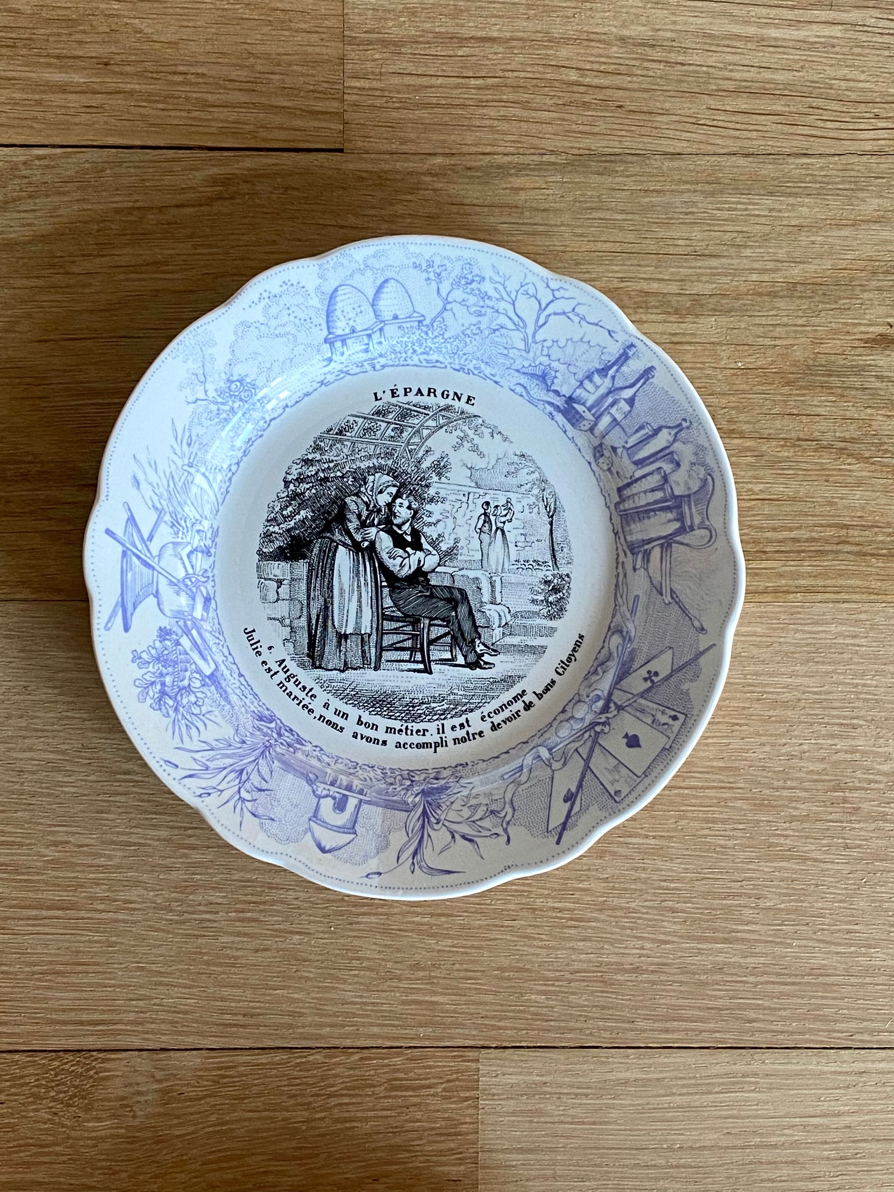 5 talking plates "saving" Sarreguemines