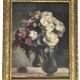 Oil on panel still life bouquet signed early 20th century.