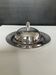 Vintage stainless steel and ceramic bell butter dish