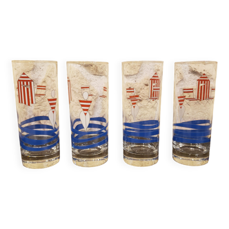 Lot de 4 verres Total "Ambiance bord de mer"