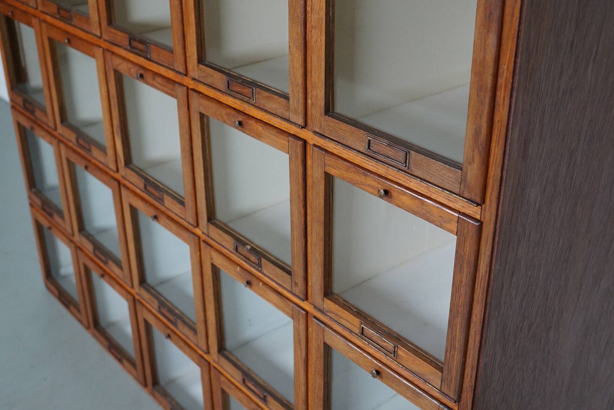 Antique Large Dutch Oak Haberdashery Shop Cabinet Folding Doors, 1920/30s
