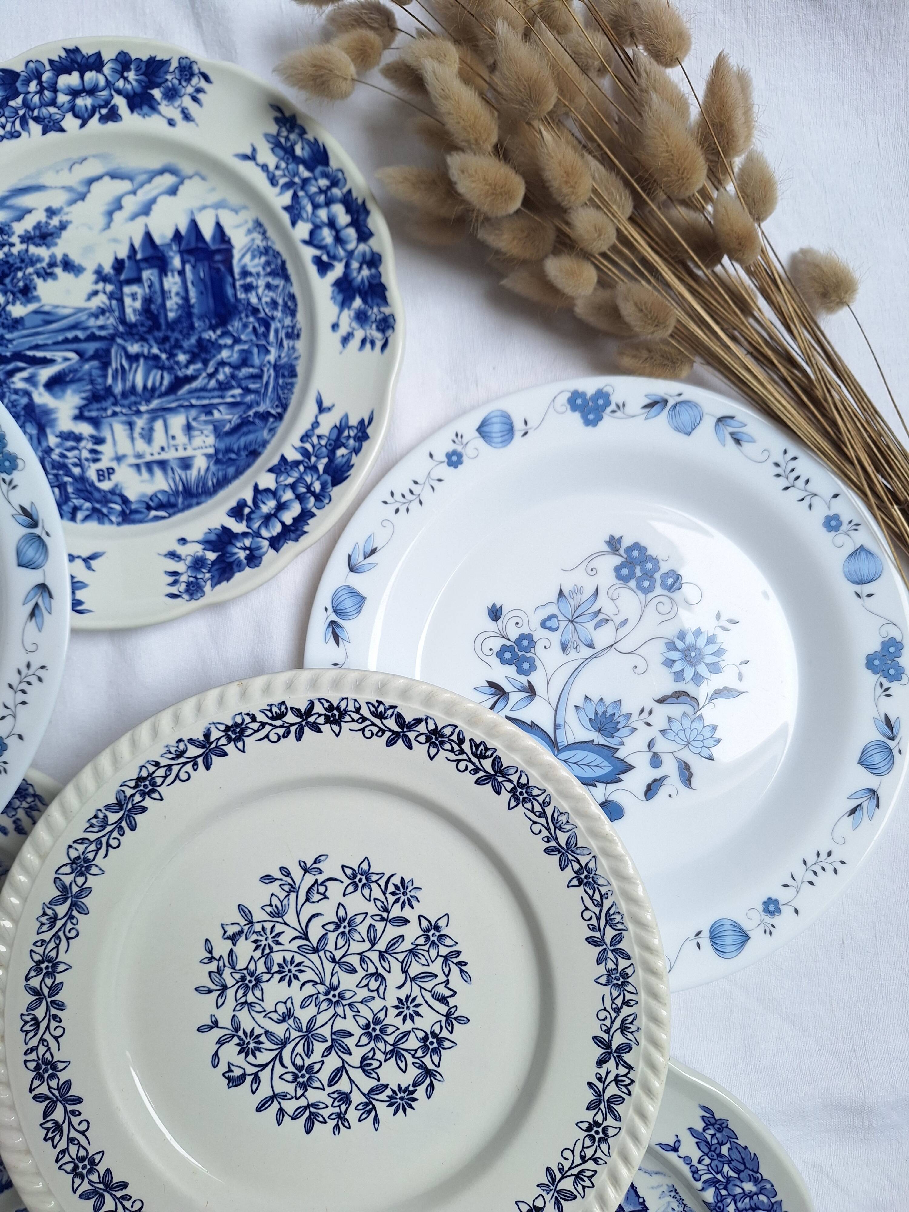 Vintage blue dinner plates