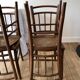 set of 4 bistro chairs in turned wood and canework stamped early 20th century