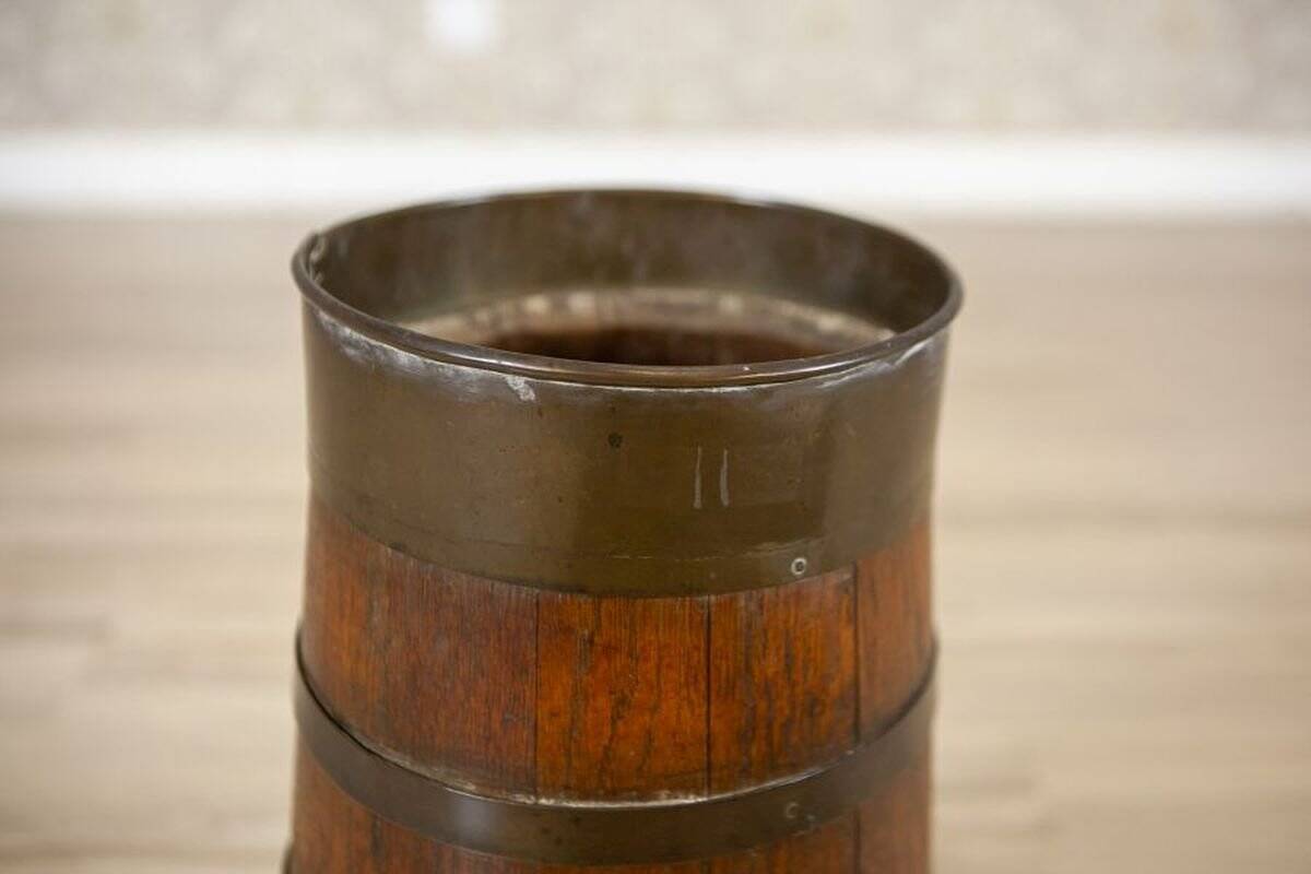 Oak Barrel Umbrella Stand, Early 20th Century