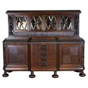 Interwar Oak Sideboard in Dark Brown, 1930s