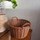 Grand panier en osier tressé 41 cm – panier rangement déco