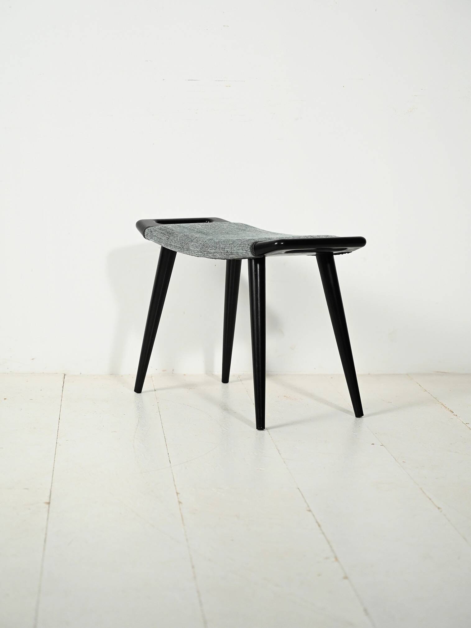 1960s Scandinavian Black Lacquered Stool
