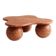 Table Basse "Cava" en travertin rouge -Caldrare