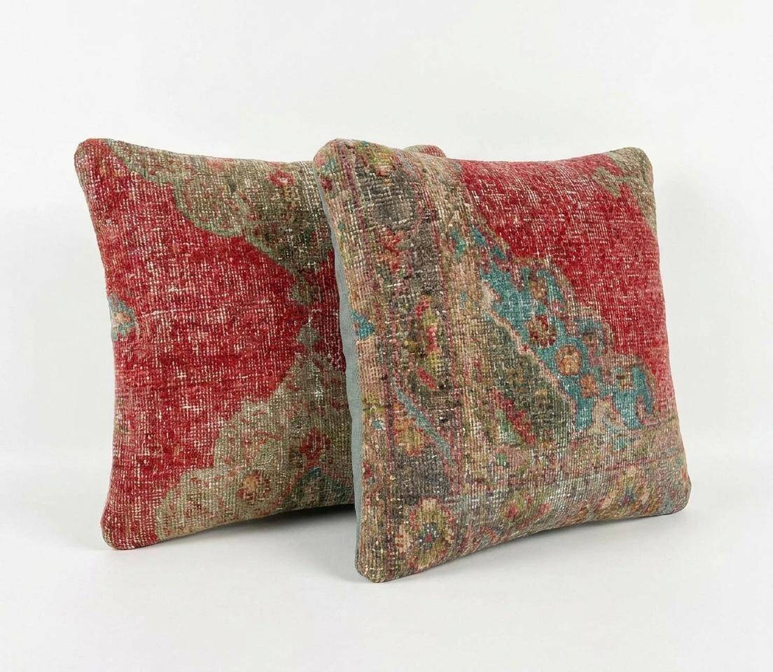 Set of 2 vintage Turkish cushion covers 48x48 cm