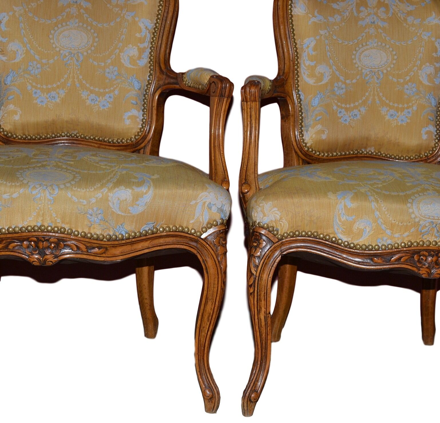Louis XV style armchairs, around 1890