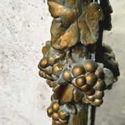Large Wood and Patinated Stucco Mirror - Floral 1900s Period