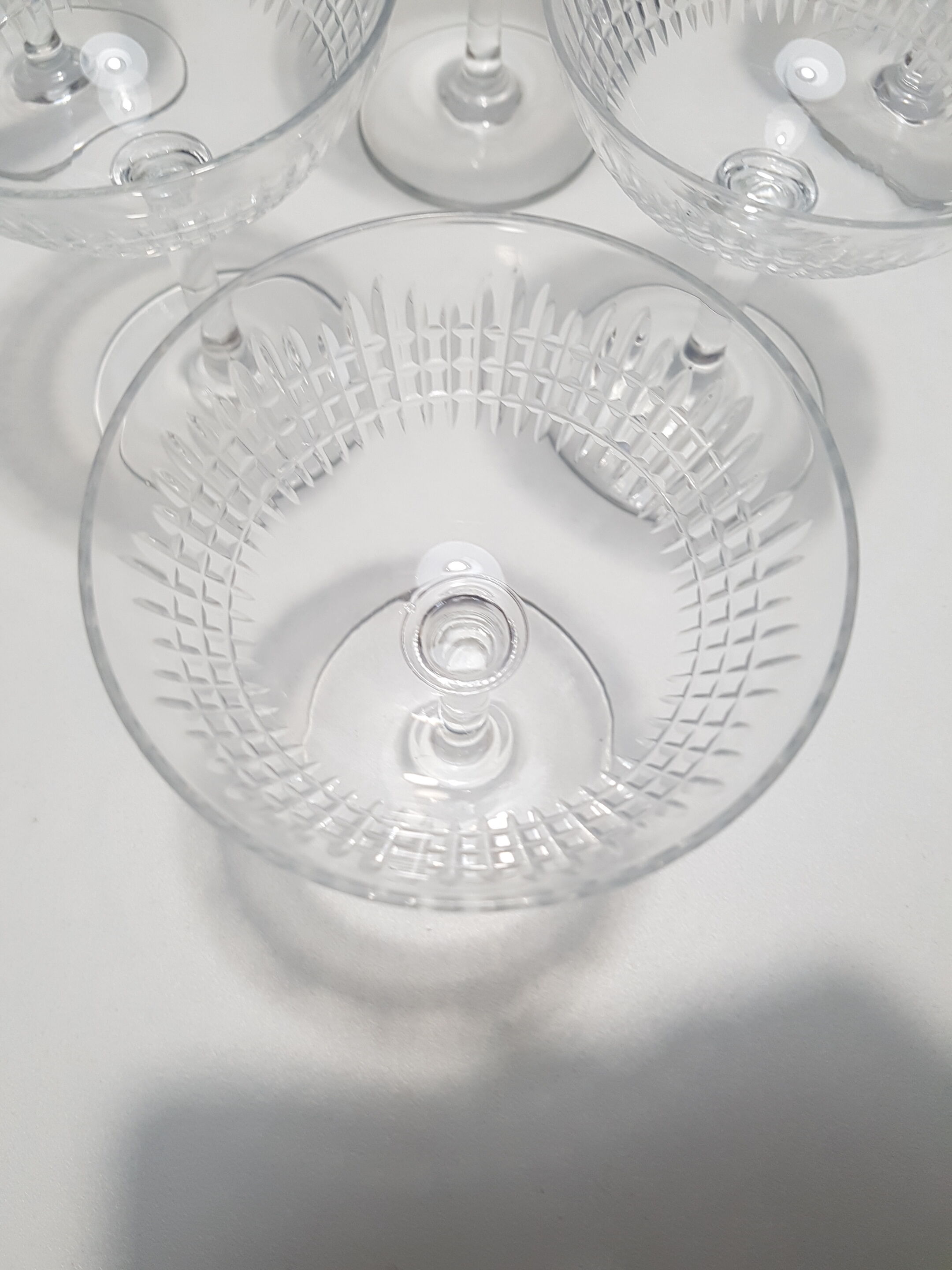 6 champagne glasses in Baccarat crystal, Nancy model, circa 1920