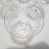6 champagne glasses in Baccarat crystal, Nancy model, circa 1920