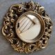 Vintage convex witch mirror – carved gilded wood – 1960s
