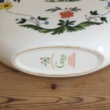 Half-moon vase Gien decoration Birds of Paradise