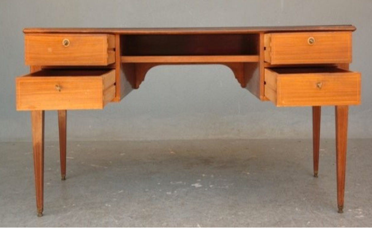 Plated style Louis XVI mahogany desk