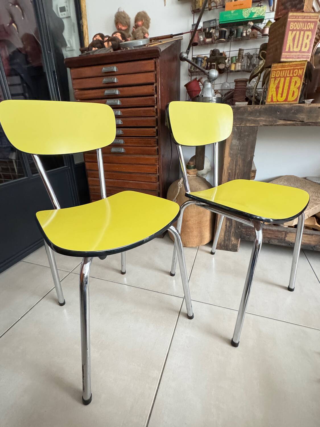 Pair of vintage Formica chairs