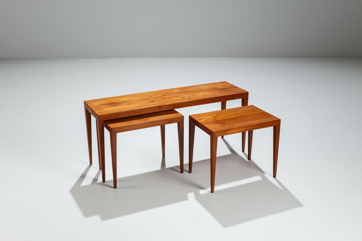 3 tables gigognes en teck par Severin Hansen pour Haslev, Danemark 1960