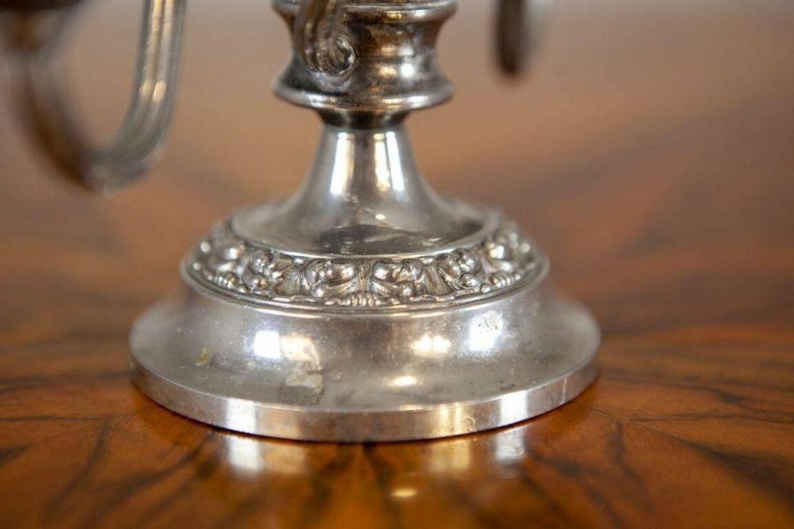 Silver-Plated Two-Armed Candleholder, 1940s