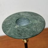 Postmodern Italian candlestick in metal and stone, 1980s.