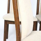4 wooden and fabric chairs, 80s
