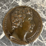 Pair of bronze medallions, Rouget de Lille and J.J. Rousseau