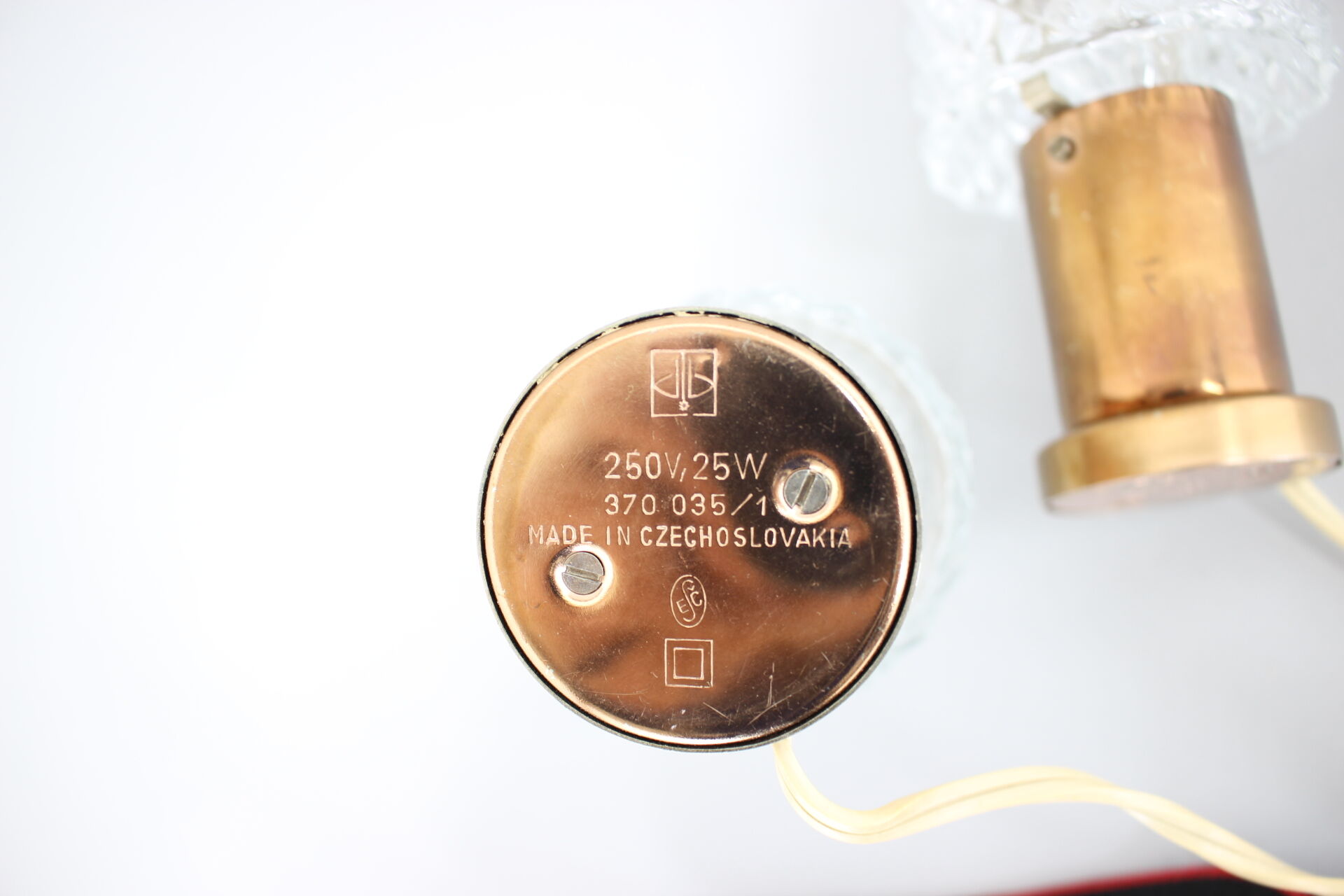 1970s pair of copper table lamps by kamenický šeno, czechoslovakia