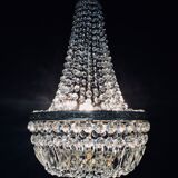 Bronze and crystal hot air balloon chandelier