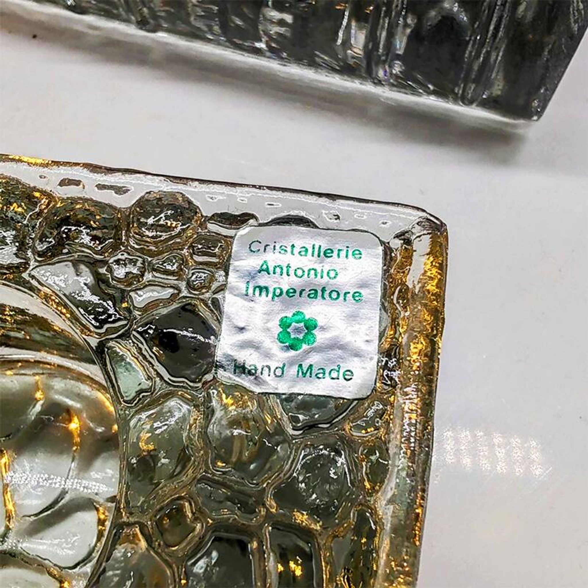 1970s very Rare Set of 3 Book shaped Ashtrays in Murano Glass by Antonio Im