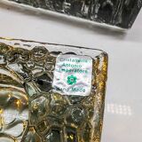 1970s very Rare Set of 3 Book shaped Ashtrays in Murano Glass by Antonio Im