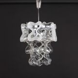Murano glass suspension light in chrome designed by Carlo Nason for Kalmar, Catena, Austria.