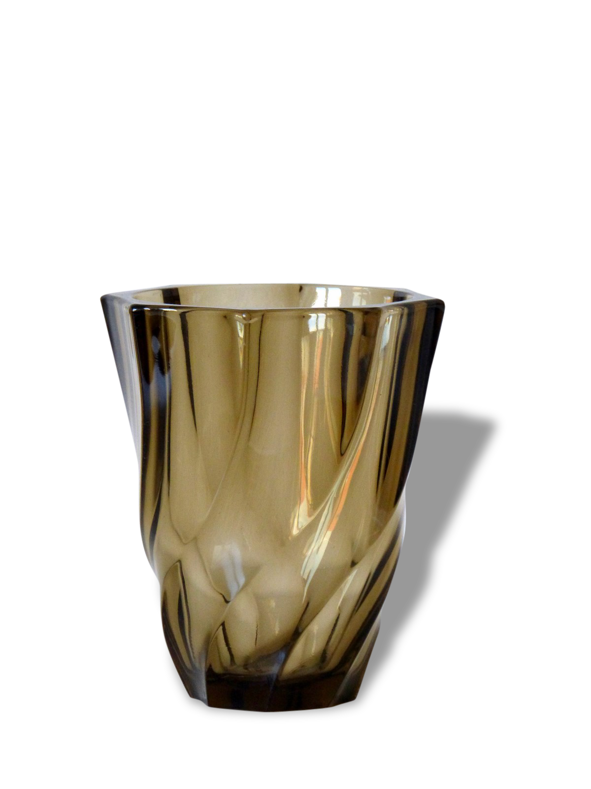 Vintage 70's brown glass vase