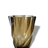 Vintage 70's brown glass vase