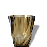 Vase vintage en verre marron 70's