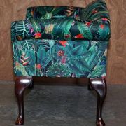 Vintage mini canapé in Birds of Paradise fabric