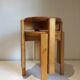 Pair of stackable pine stools, France, year 1980