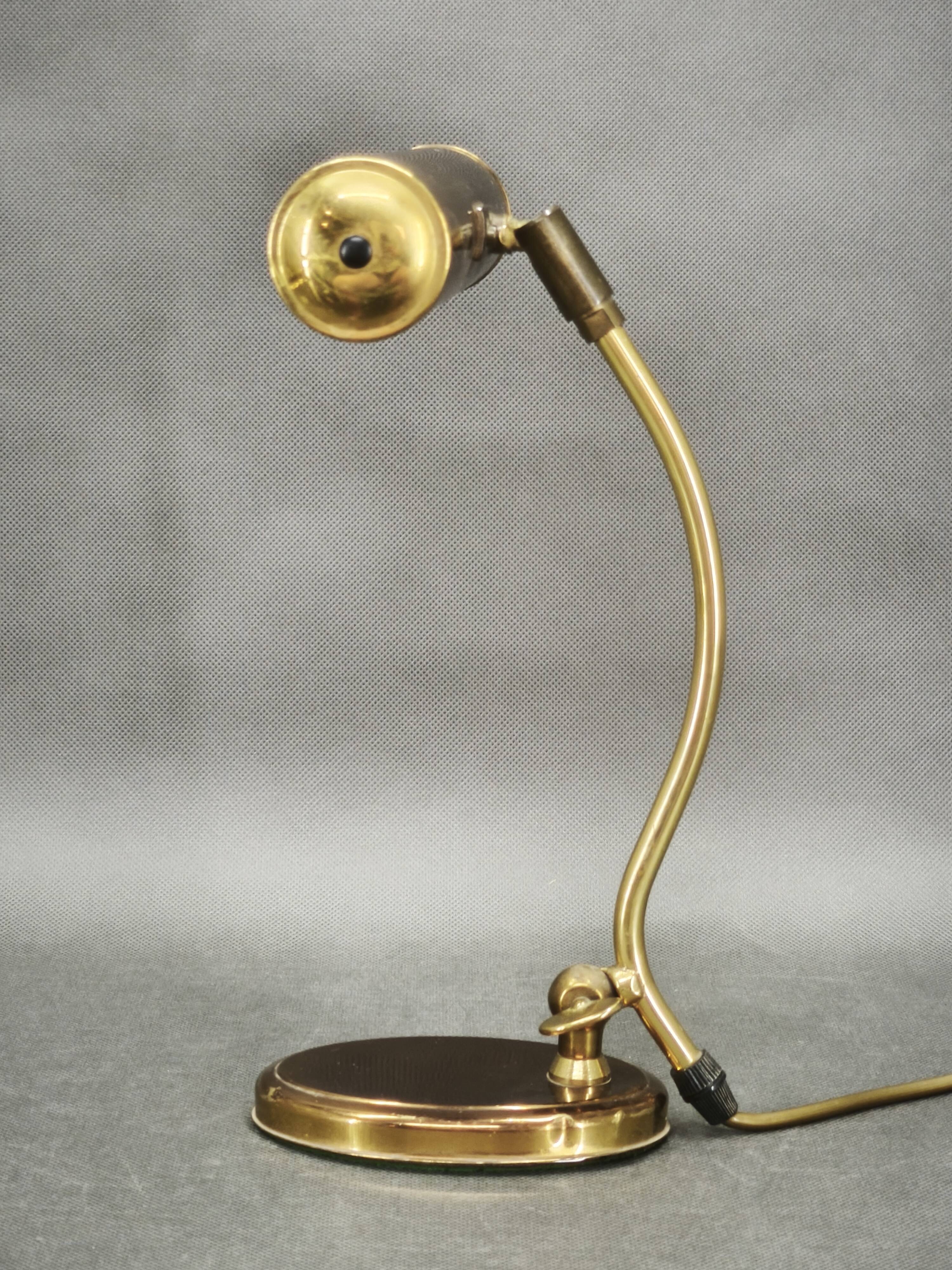Lampe de bureau en laiton réglable, Allemagne, années 1960