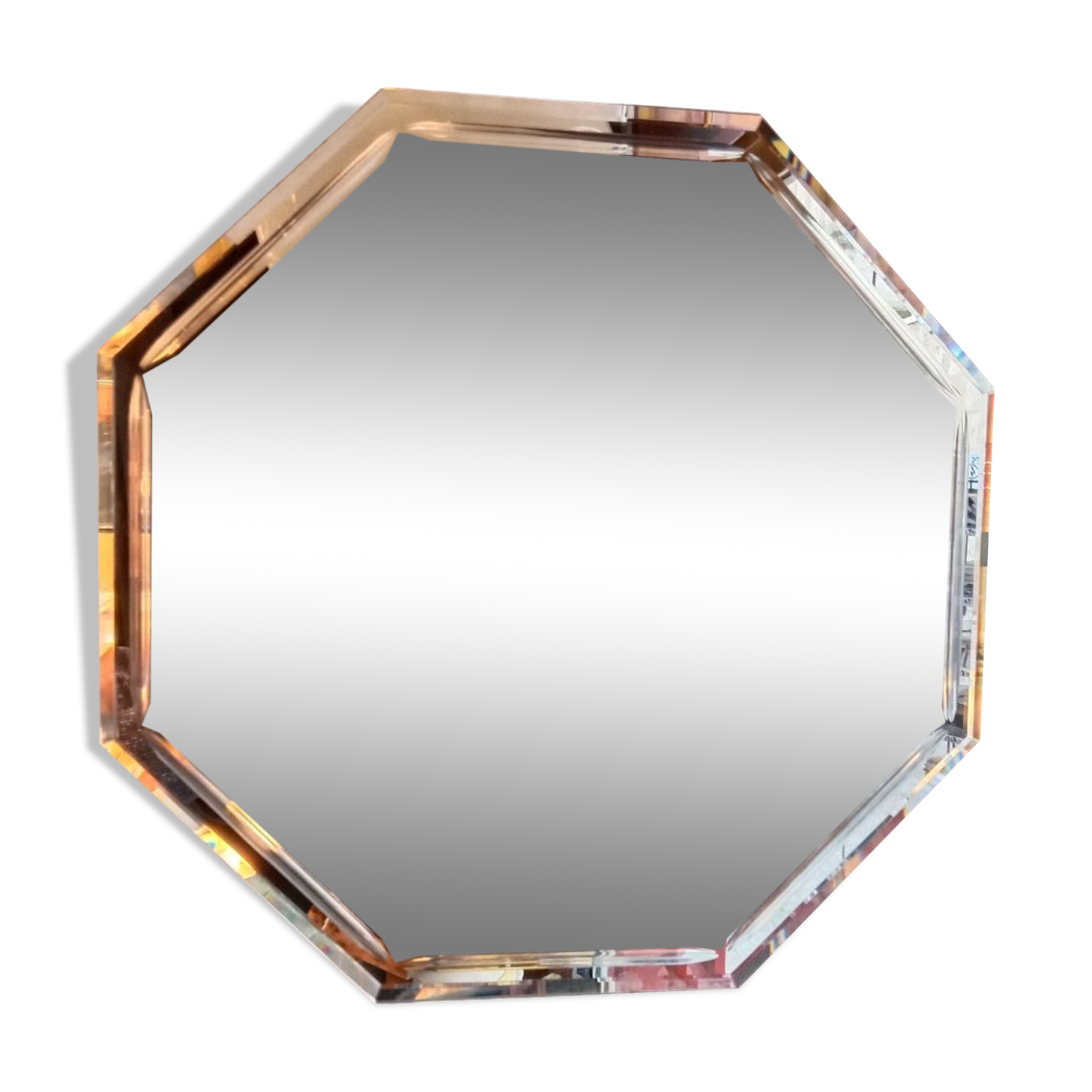 Vintage hexagonal beveled mirror