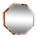 Miroir biseauté hexagonal vintage