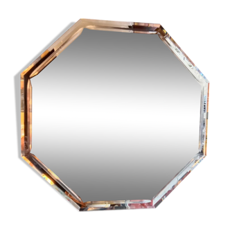 Miroir biseauté hexagonal vintage